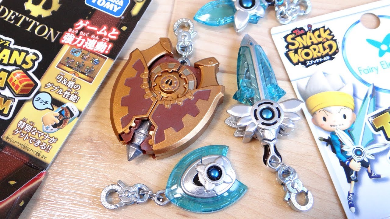 剣⇔斧・盾⇔弓に2モード変形！トランスジャラ デトニックツインギア & フェアリクロスエッジ レビュー！スナックワールド 限定マナチャージ可能