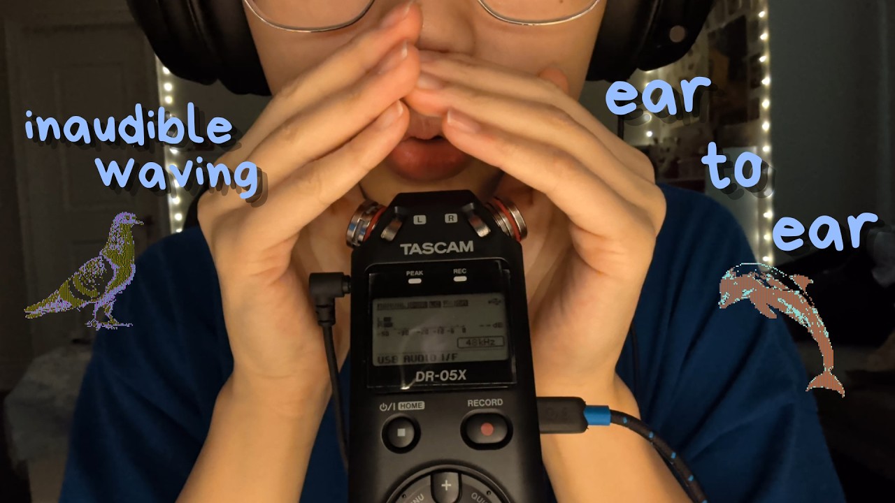 asmr | ear to ear mouth sounds, inaudible, tascam wave rambles