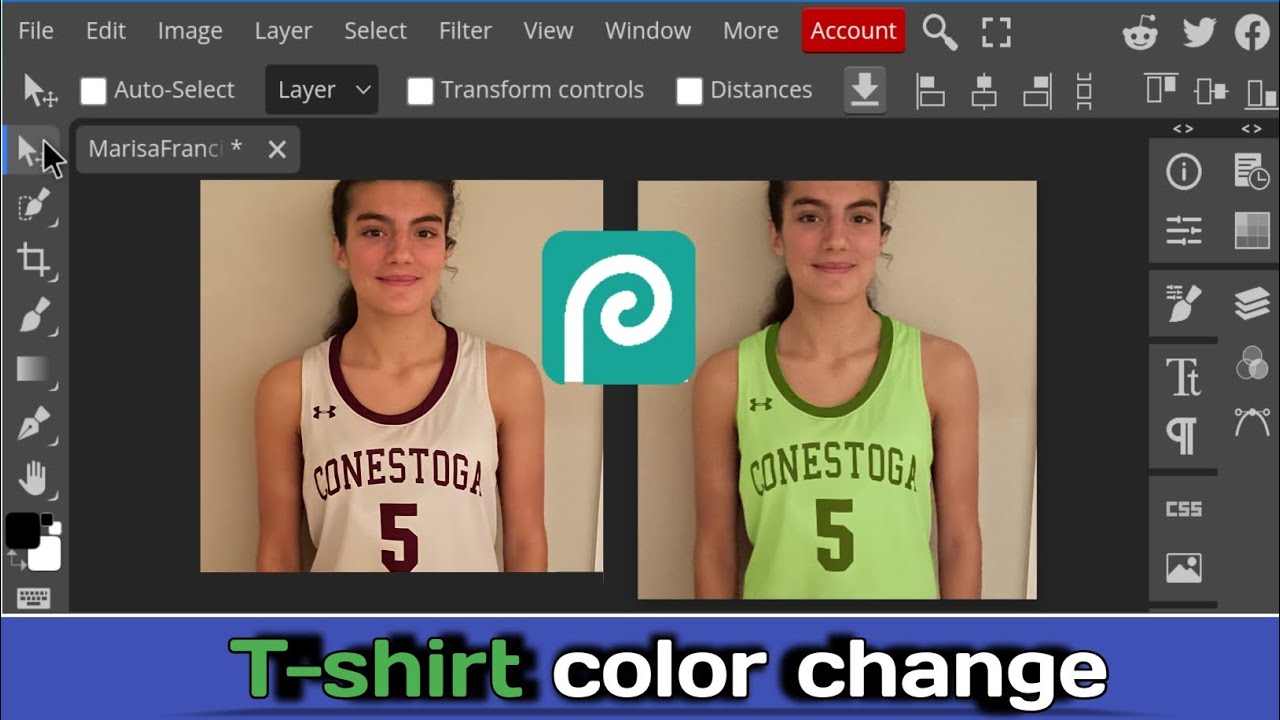 T-shirt color change || photopea tutorial || photopea in mobile 📱 photo editing