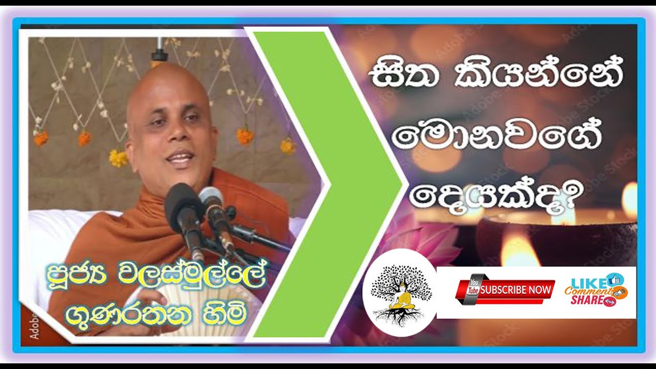 සිත කියන්නේ මොනවගේ දෙයක්ද? || Ven. Walasmulle Gunarathana Thero