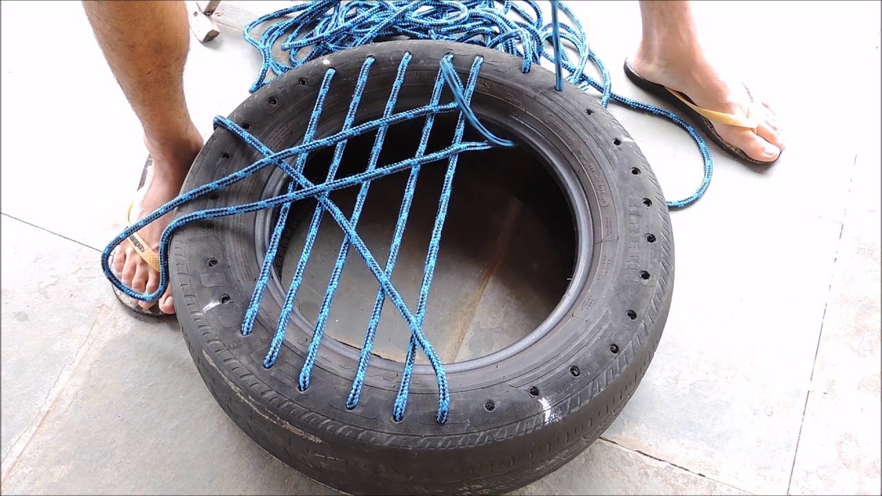Como fazer BANCO/PUFF de PNEU e CORDA