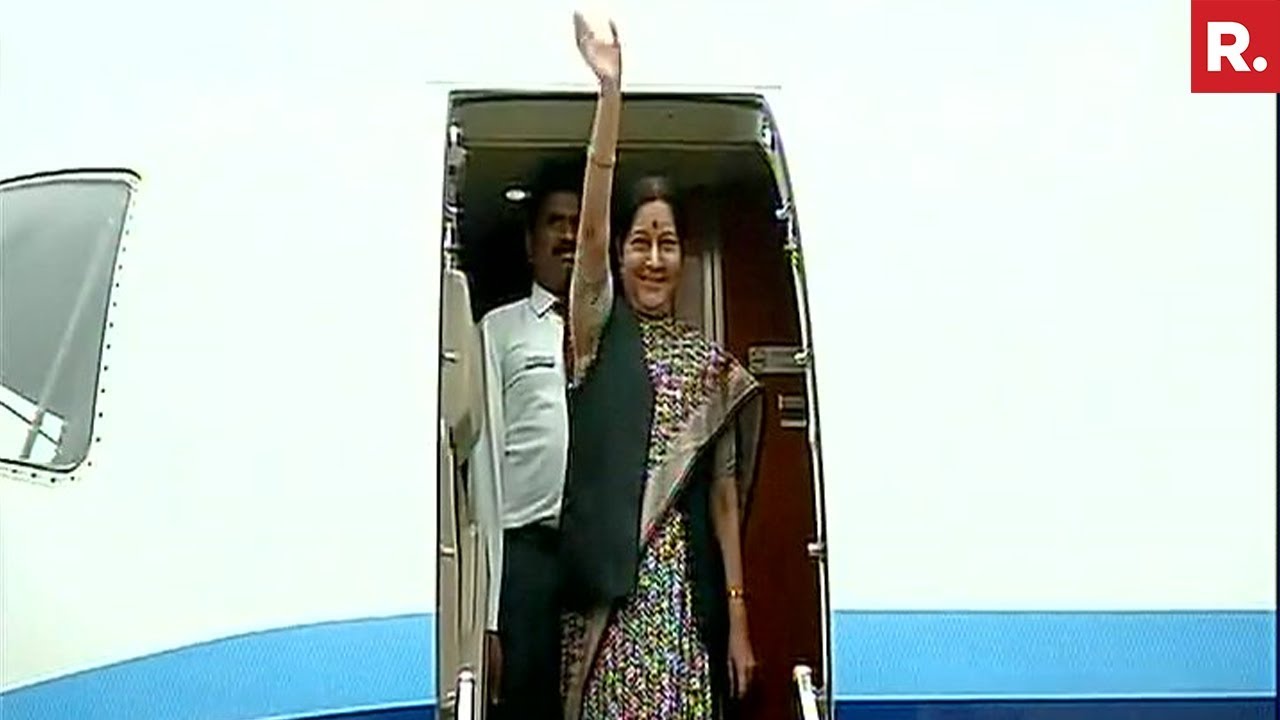 Sushma Swaraj Arrives In Russia For Eastern Economic Forum