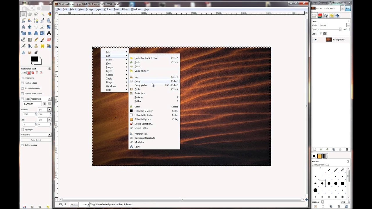 Gimp - Lesson 15 - Borders