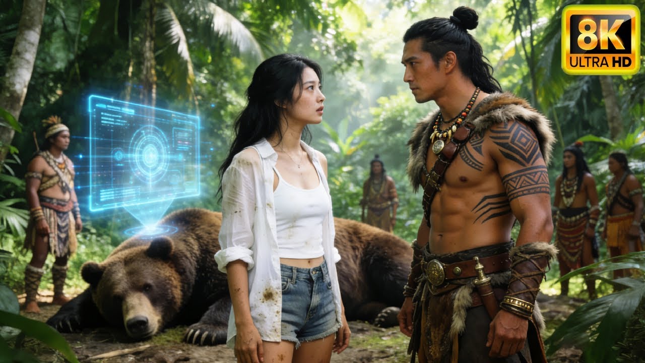 Fille dans tribu primitive, réveillée enceinte de quatre bébés à oreilles de bête.