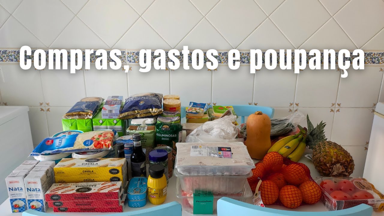 Compras de supermercado | Gastos reais, poupança e orçamento revisto
