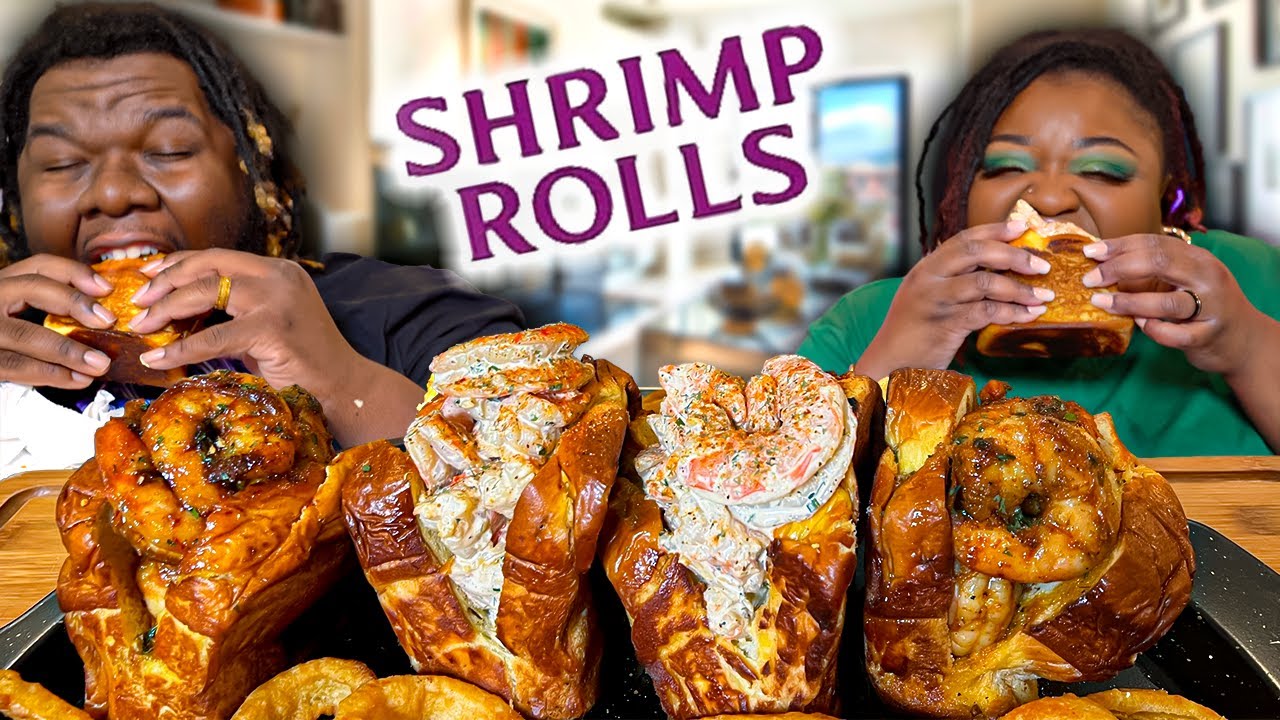GIANT SHRIMP ROLLS 2 WAYS!! | 7 DAYS OF SEAFOOD CHALLENGE | MUKBANG EATING SHOW