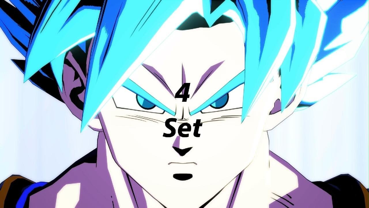 DBFZ 4 Set 🍏 SSB Goku Vegeta Vegito vs 😈 SSB Gogeta Vegeta DBS Broly