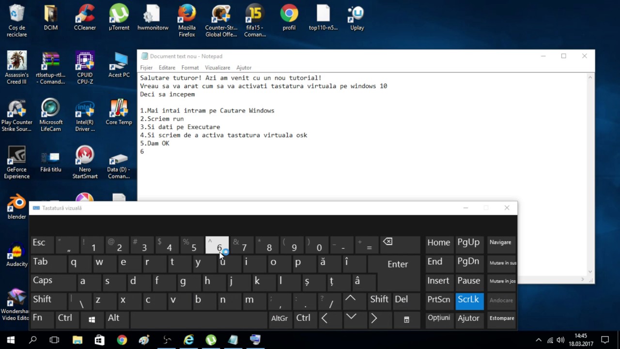 Cum sa va activati tastatura virtuala pe Windows 10 | Tutorial