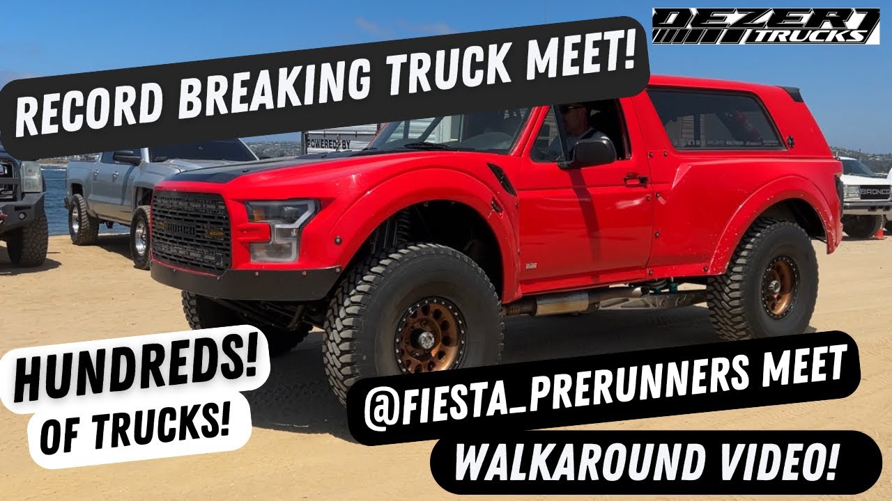 Huge prerunner truck meet! Hundreds and hundreds of trucks at Fiesta Island. Walk around video.