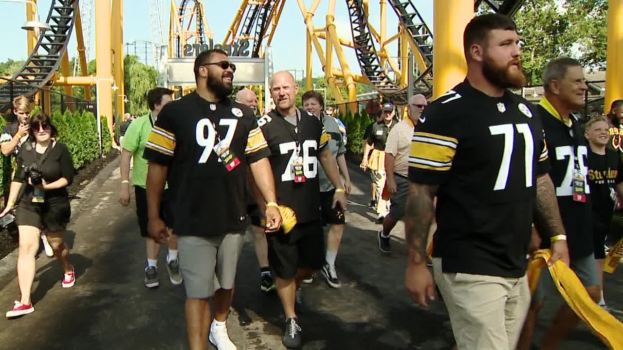 Steelers Stars Cam Heyward and Matt Feiler Take A Ride On Kennywood's The Steel Curtain