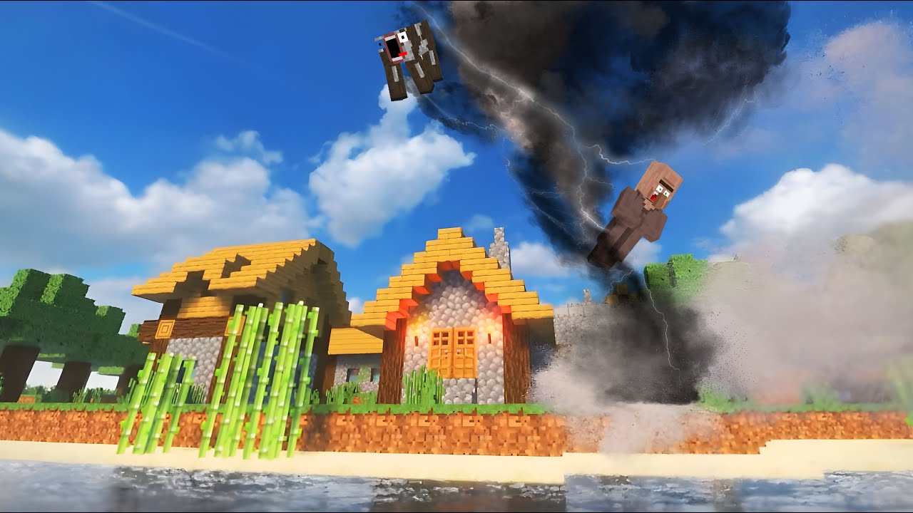 Tornado Destroys a Minecraft Village 🌪| Teardown