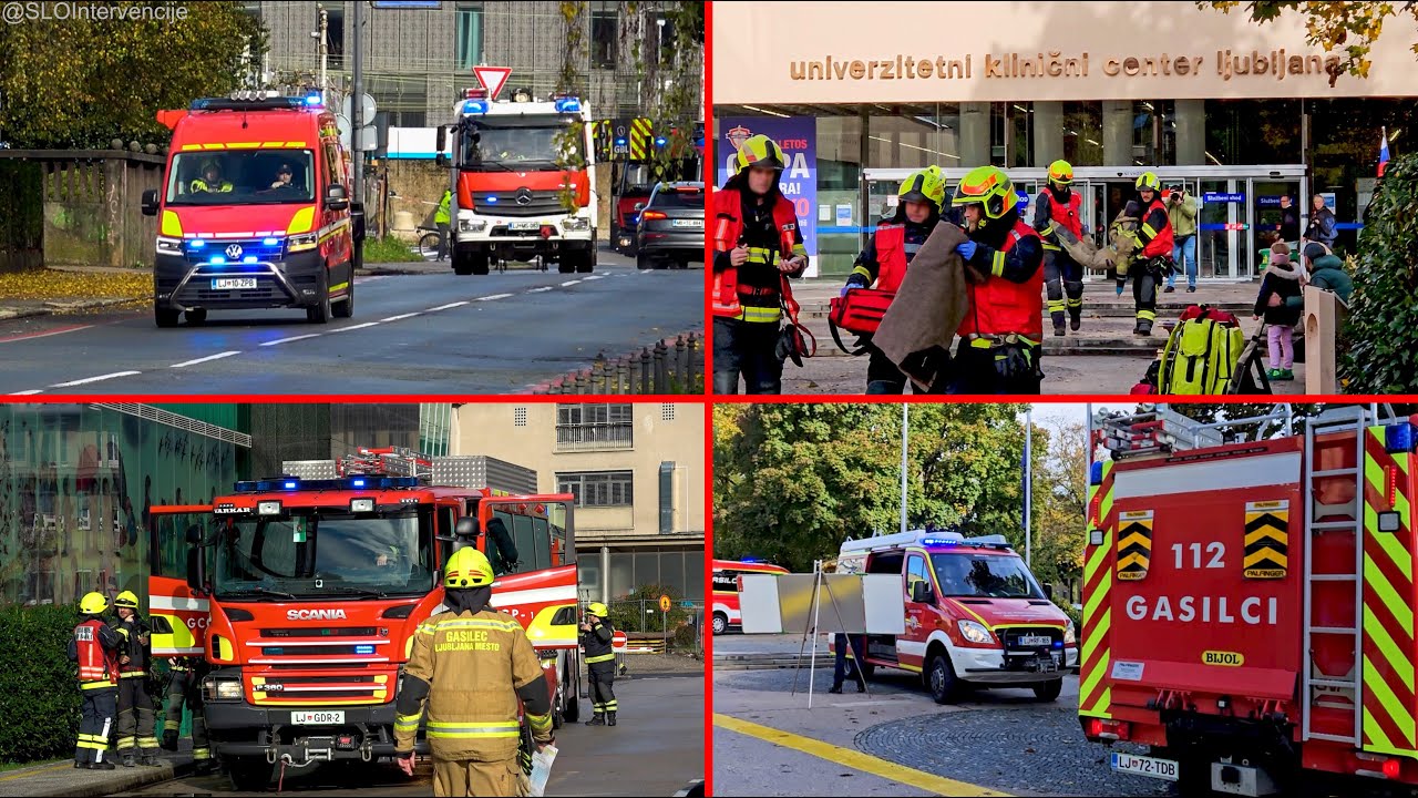 [VAJA UKC LJUBLJANA] GB Ljubljana voz 1,2,3,4, EPV+ Enote GZL-Sektor Jug - požar v 9. nadstropju