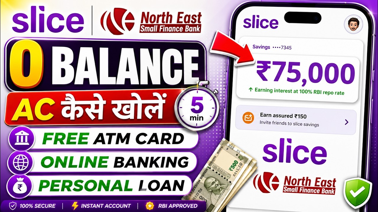 Slice Bank Account Opening | Slice Savings Account | Slice Account Opening | Zero Balance Account