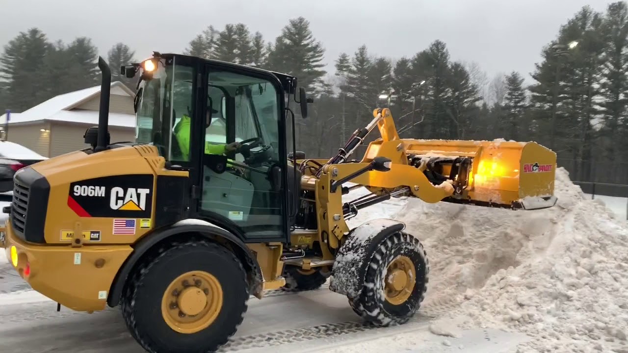 CAT 906M & CAT 262D Plowing Icy Mess !!