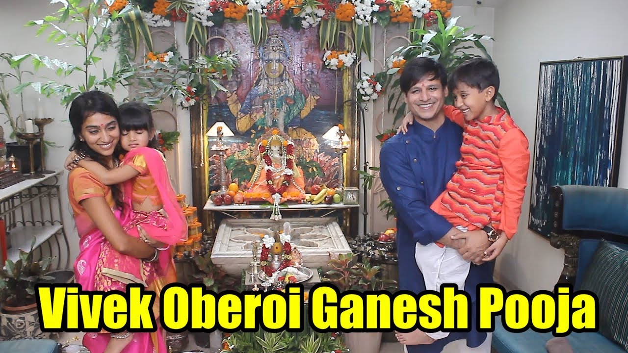 Vivek Oberoi Ganesh Pooja With Wife And Family | Bollywood's Ganesha 2019