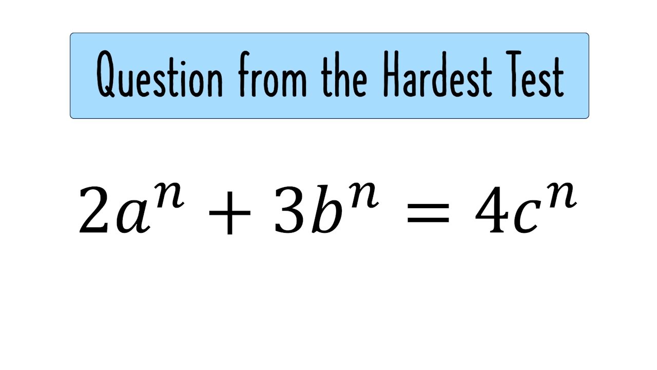 Can you solve the easiest problem from the hardest test?