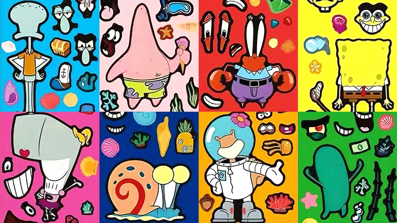 DIY ASMR SpongeBob with PAPER STICKER