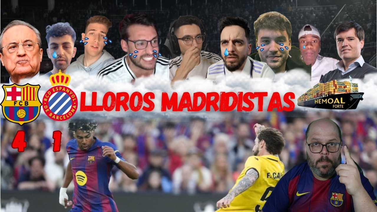 CAMPEONES !!! TODOS LOS MEJORES LLOROS  MADRIDISTAS AL FCBARCELONA 4 ESPANYOL DE MADRID 1