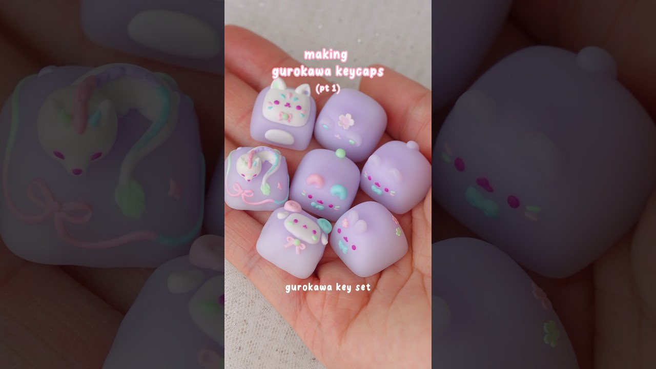 Making gurokawa bunny keycaps 🐰 #shortvideo #keycap #resinart #kawaii #handmade #smallbusiness