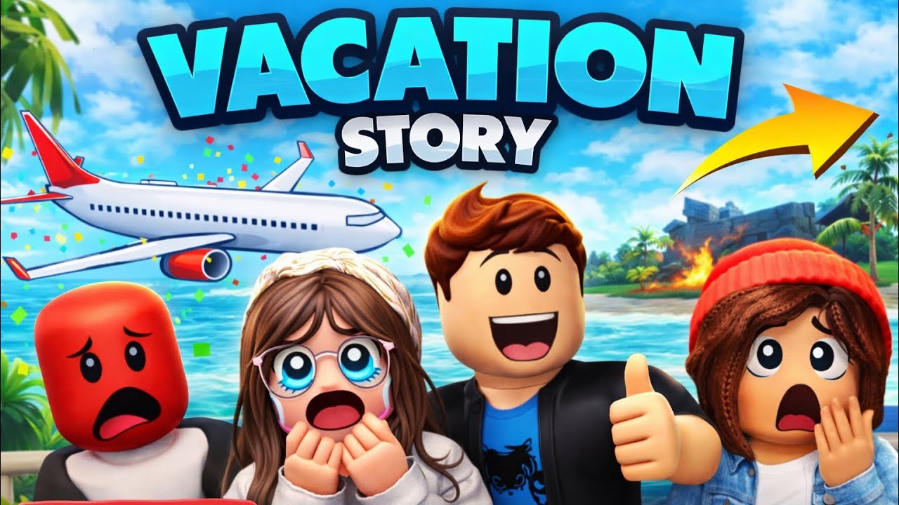 JUGANDO VACATION STORY CON AMIGOS EN ROBLOX🔥✈️ SE INCENDIÓ LA ISLA😱