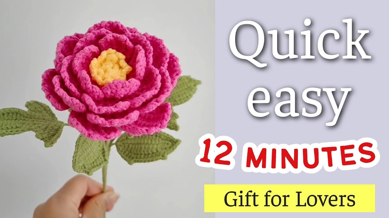 crochet peony flower for beginners 