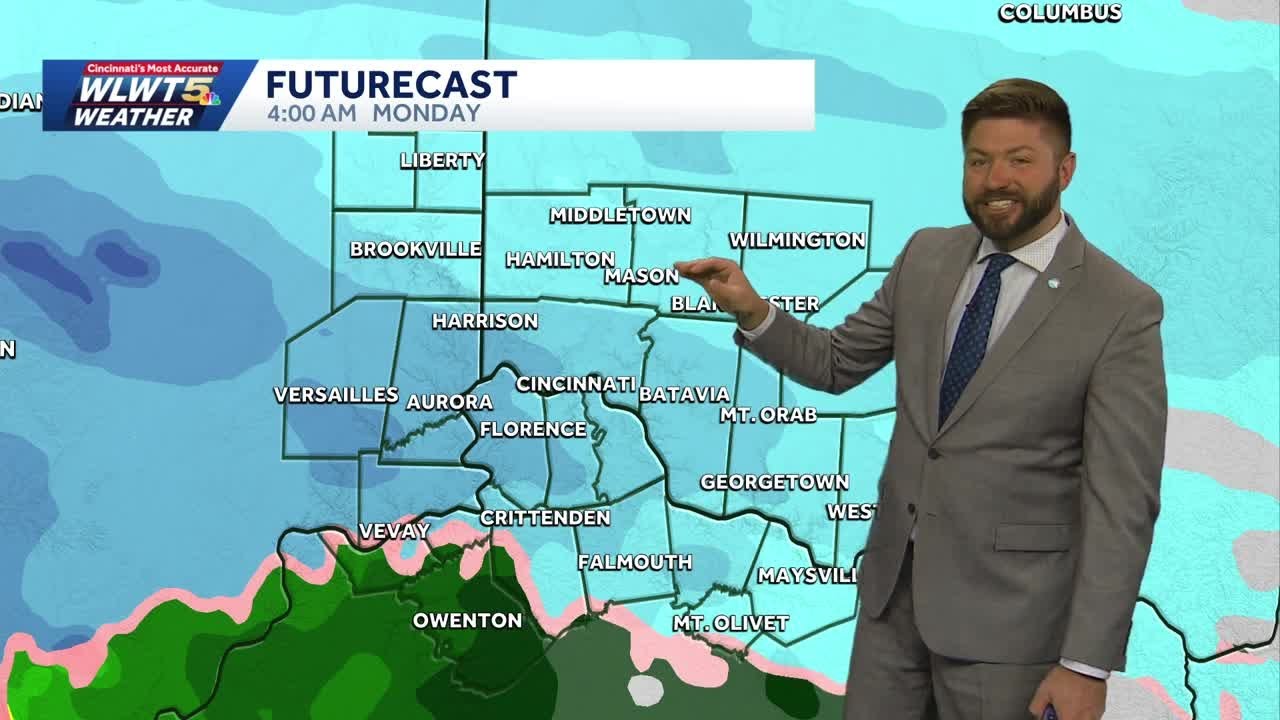 Timeline: When snow showers impact Monday for Greater Cincinnati