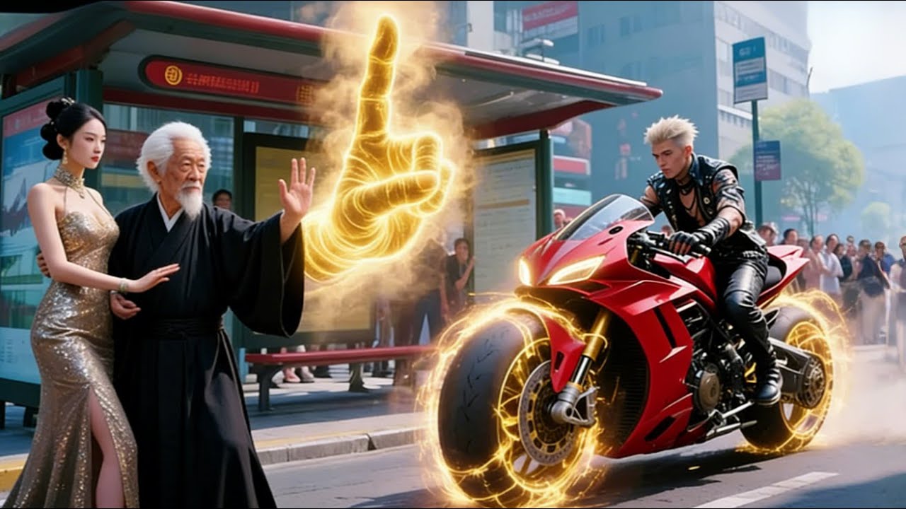 Rejeté, l’homme de 120 ans stoppe une moto d’un claquement—le bandit à genoux. La beauté succombe.