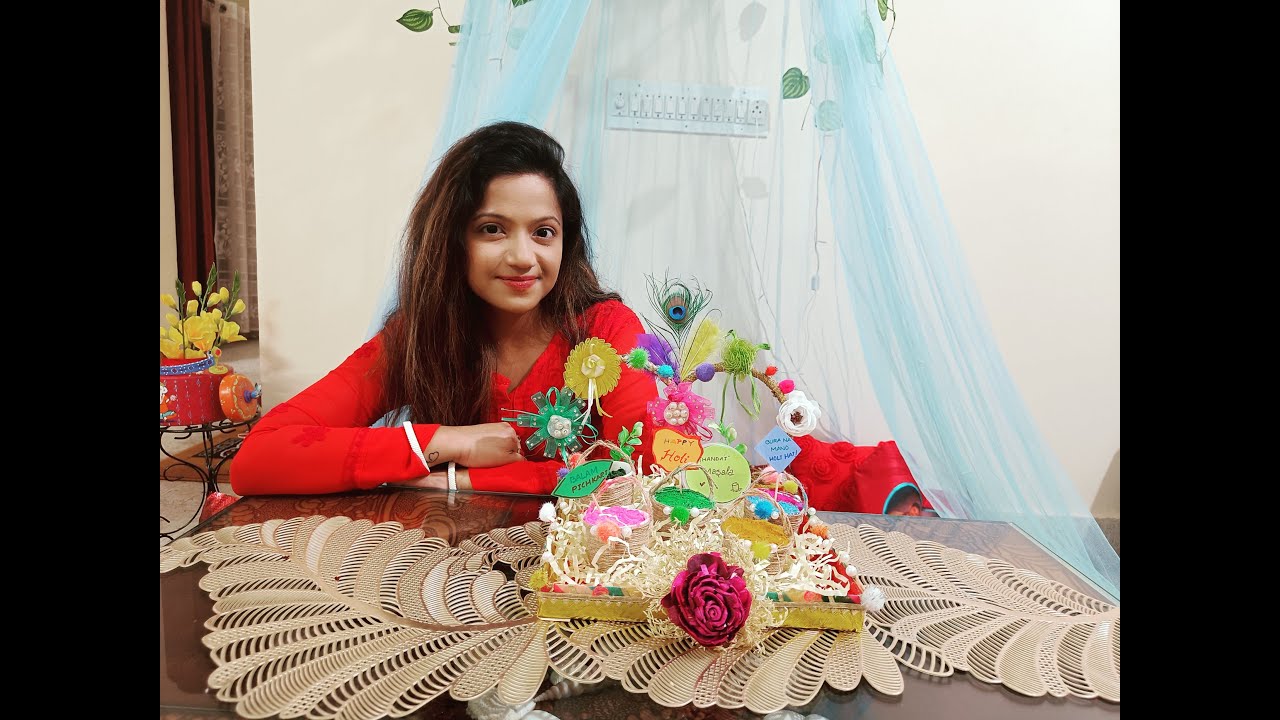 DIY HOLI Hamper// Holi Decor // Holi Color Platter // How to make holi platter//Holi Gift Ideas