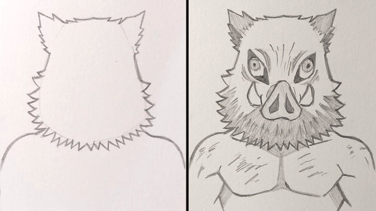 How to draw inosuke step by step | easy drawing tutorial