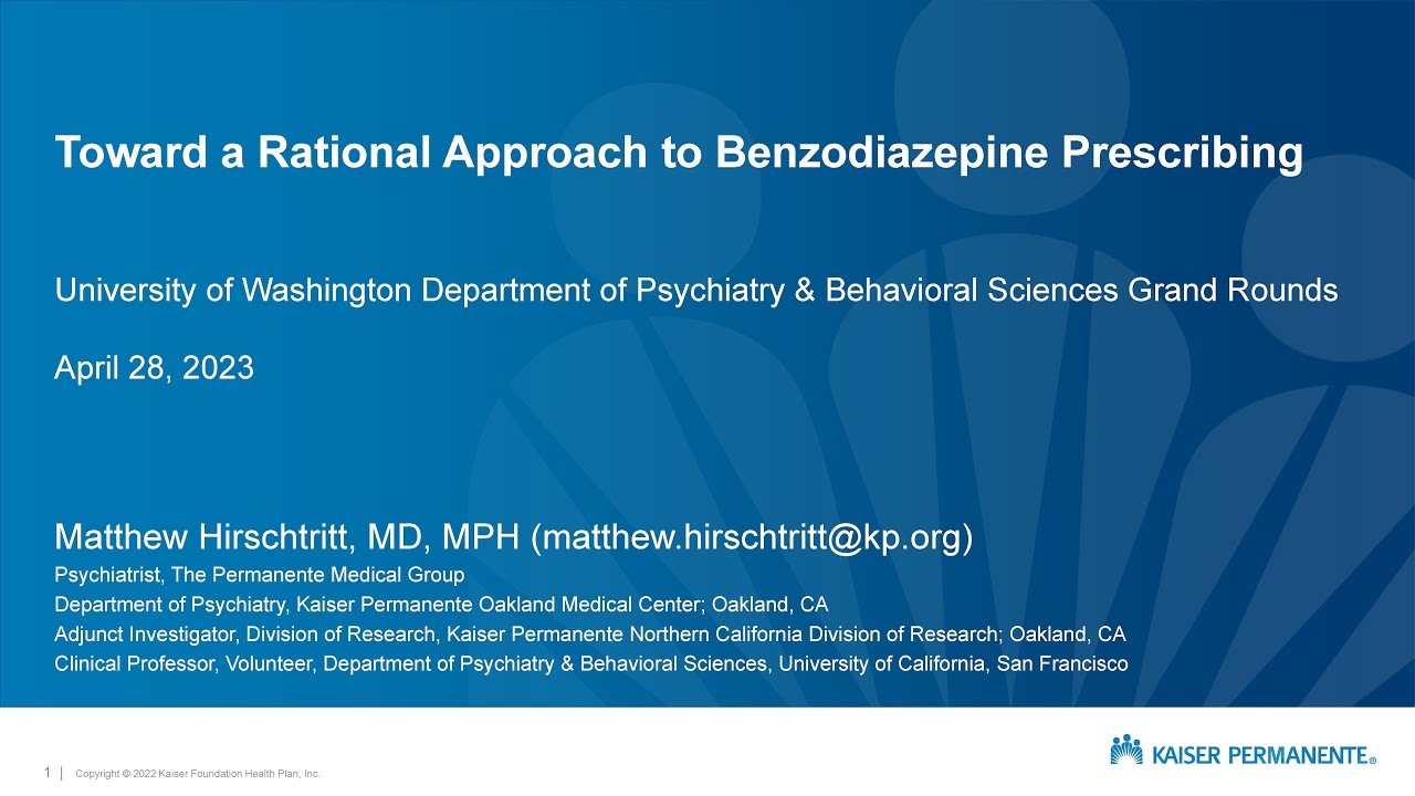 Toward a Rational Approach to Benzodiazepine Prescribing
