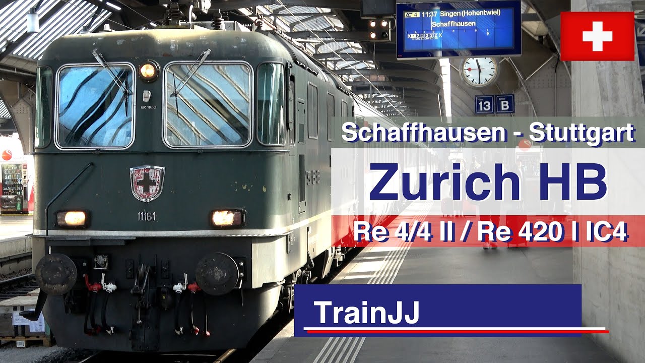 🇨🇭 4K SBB Re 420 - Re 4/4 II IC 4 Zurich Hb - Schaffhausen - Singen - Stuttgart | Swiss Trains