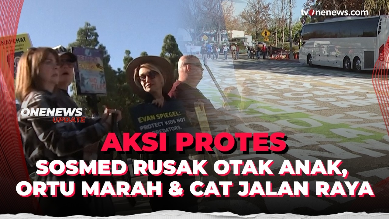 Aksi Protes Orang Tua Cat Jalan Raya, Perusahaan Sosmed Sengaja Rusak Otak Anak | OneNews Update