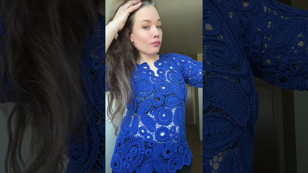 Блузка вязаная в стиле Ирландское кружево #crochet #knittig #knittig #knitting #fashion #handmade