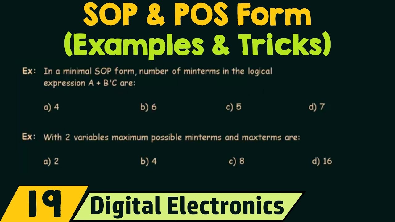 Examples & Tricks (SOP and POS Forms)