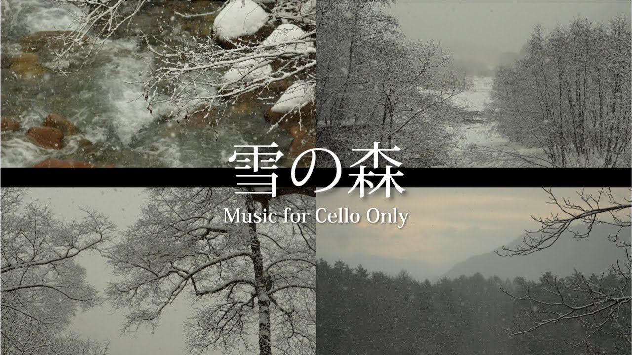 雪の森と優しいチェロ　信州大町（自然映像とBGM/心身浄化・癒し）music for cello only