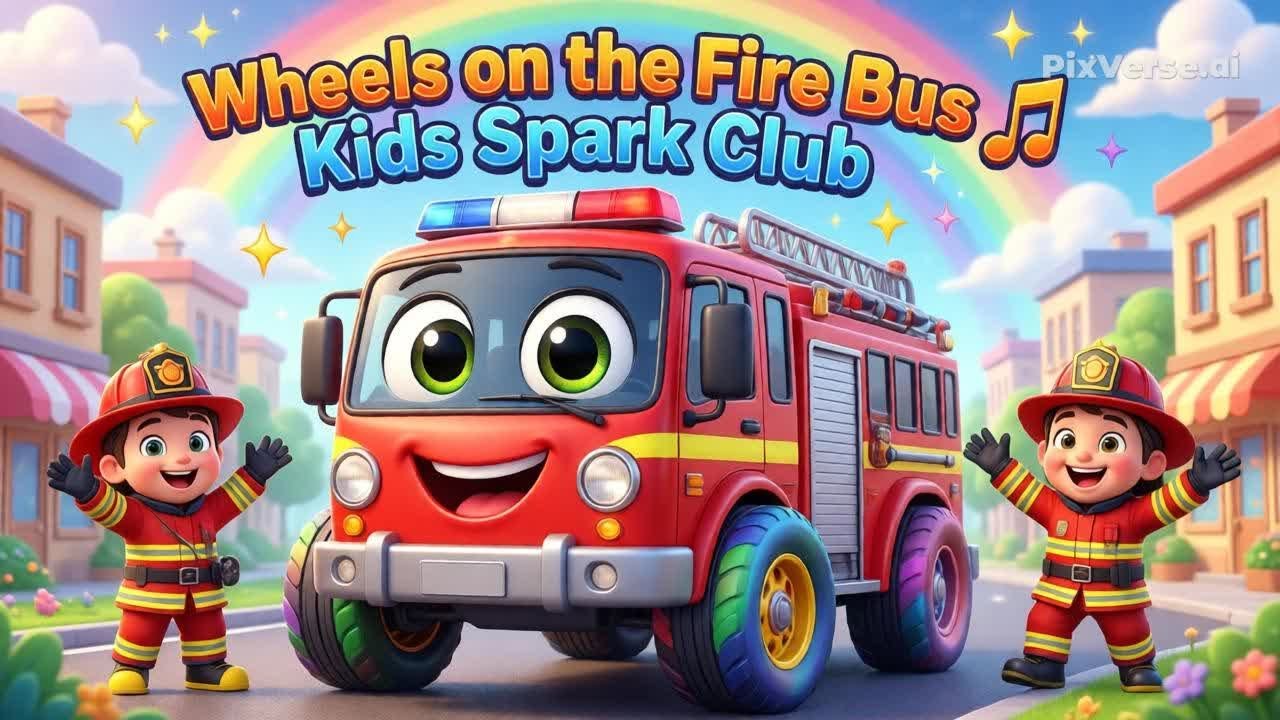 🚒  Wheels on the Fire Bus 🚒 | Fire Truck Song for Kids