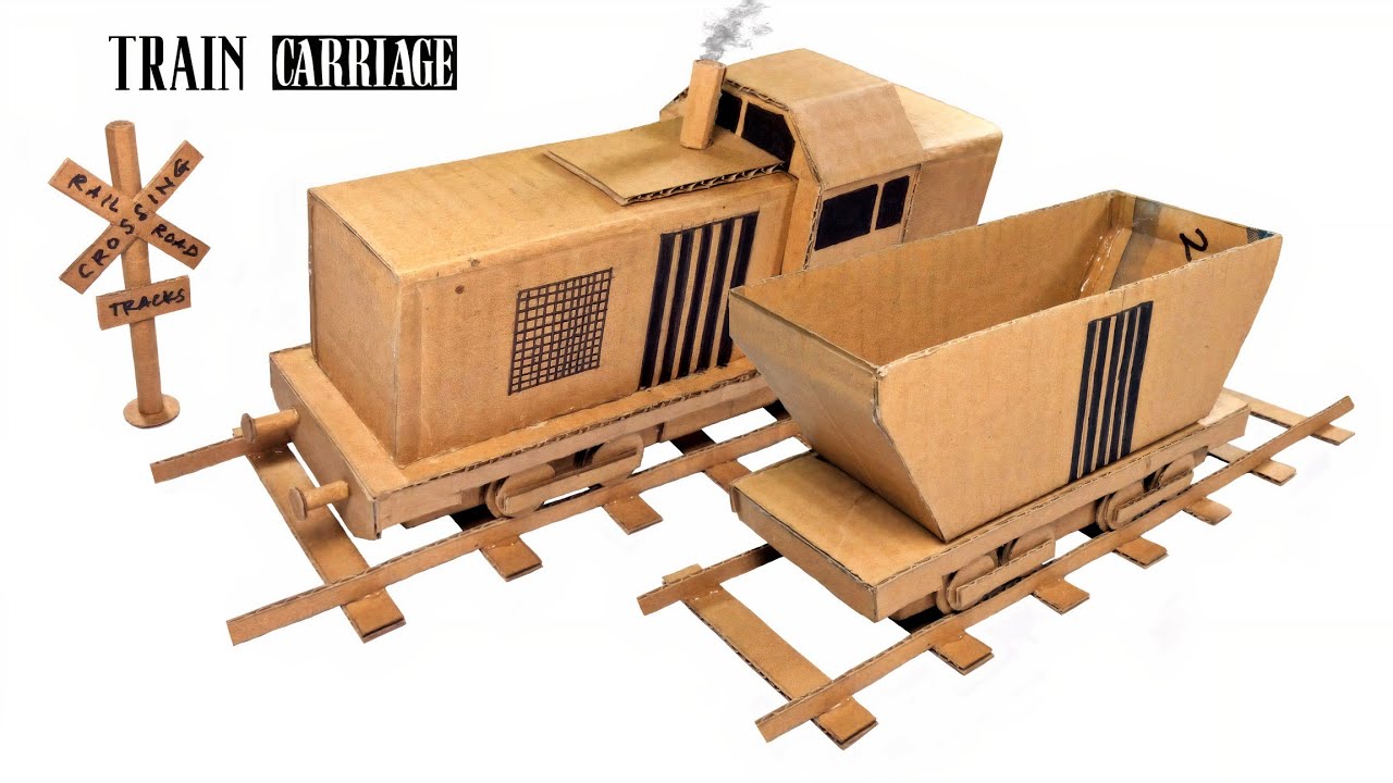 How To Make Cardboard Train Carriage | DIY Railroad Car | Cardboard Crafts