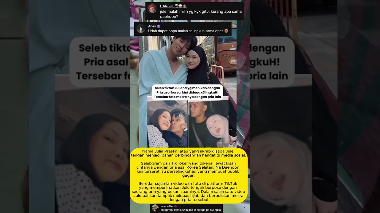 Selebgram jule selingkuhi suaminya yang orang korea #jule #daehoon #selingkuh #daehoonjulia