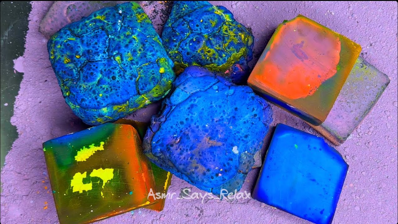 ASMR | Pasted Dyed Chalk | Neon Vibrant Rainbow Dyed