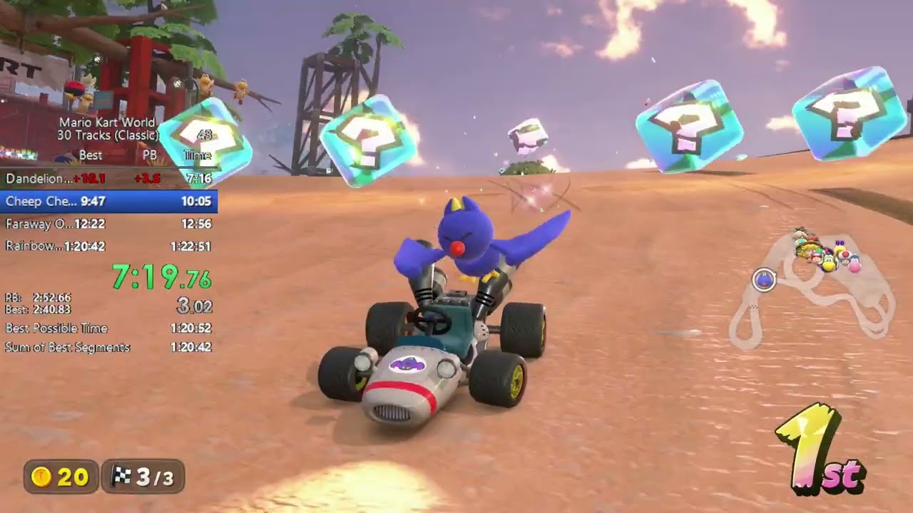 Mario Kart World 30 Tracks (Classic) Speedrun in 1:21:58