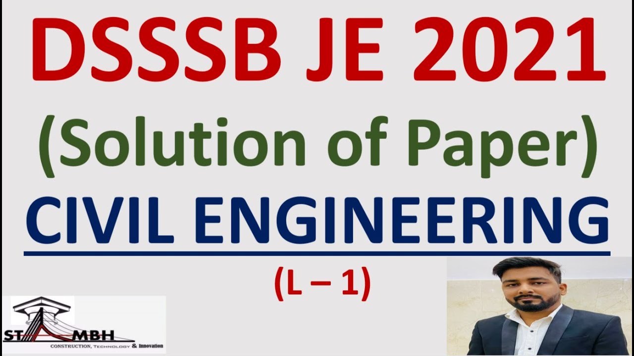 DSSSB JE 2021 I Solution of paper Civil I Answer Key I Civil Engineering I#1