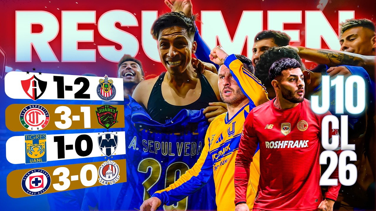 CRUZ AZUL no se DETIENE 🚂 GIGNAC lo hizo OTRA VEZ 🐯 Chivas gana el CLÁSICO TAPATÍO 🐐 Resumen J10