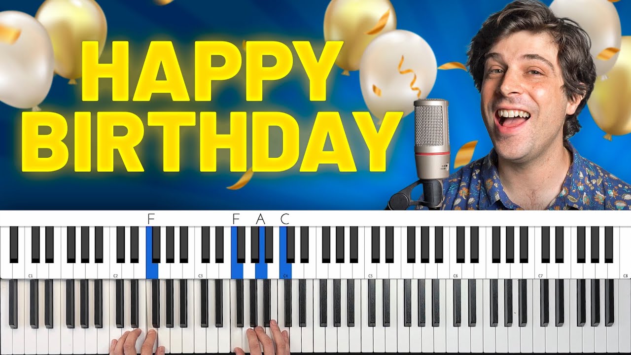 Как играть «Happy Birthday» [Урок по аккомпанементу на фортепиано + Таблица аккордов]