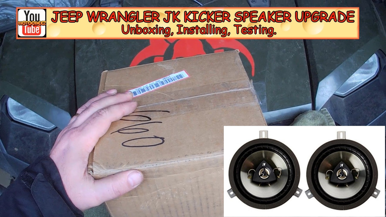JEEP WRANGLER KICKER SPEAKER UPGRADE, unboxing, install,  test, review.