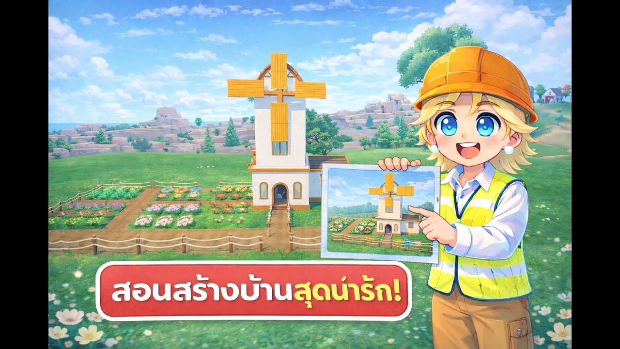 สอนสร้างบ้านกังหัน (Windmill house) !! │Heartopia