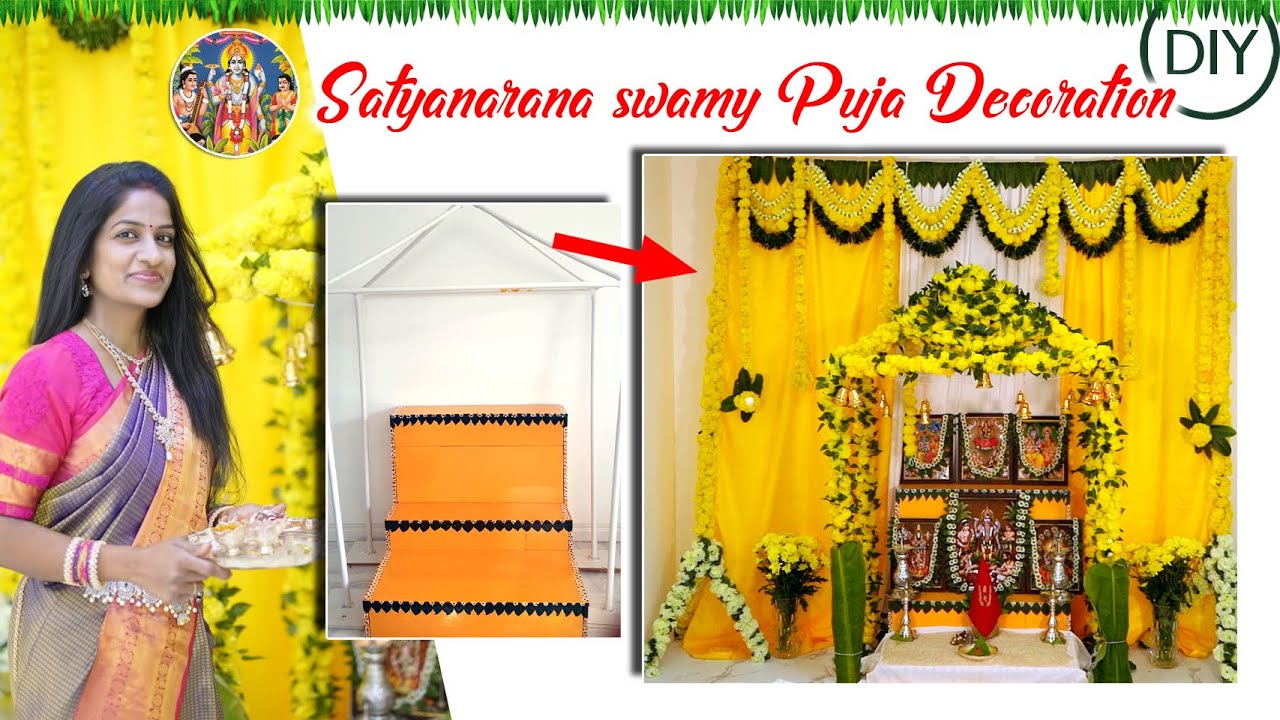 DIY Housewarming Satyanarayana Swamy Pooja Decoration Ideas UK USA