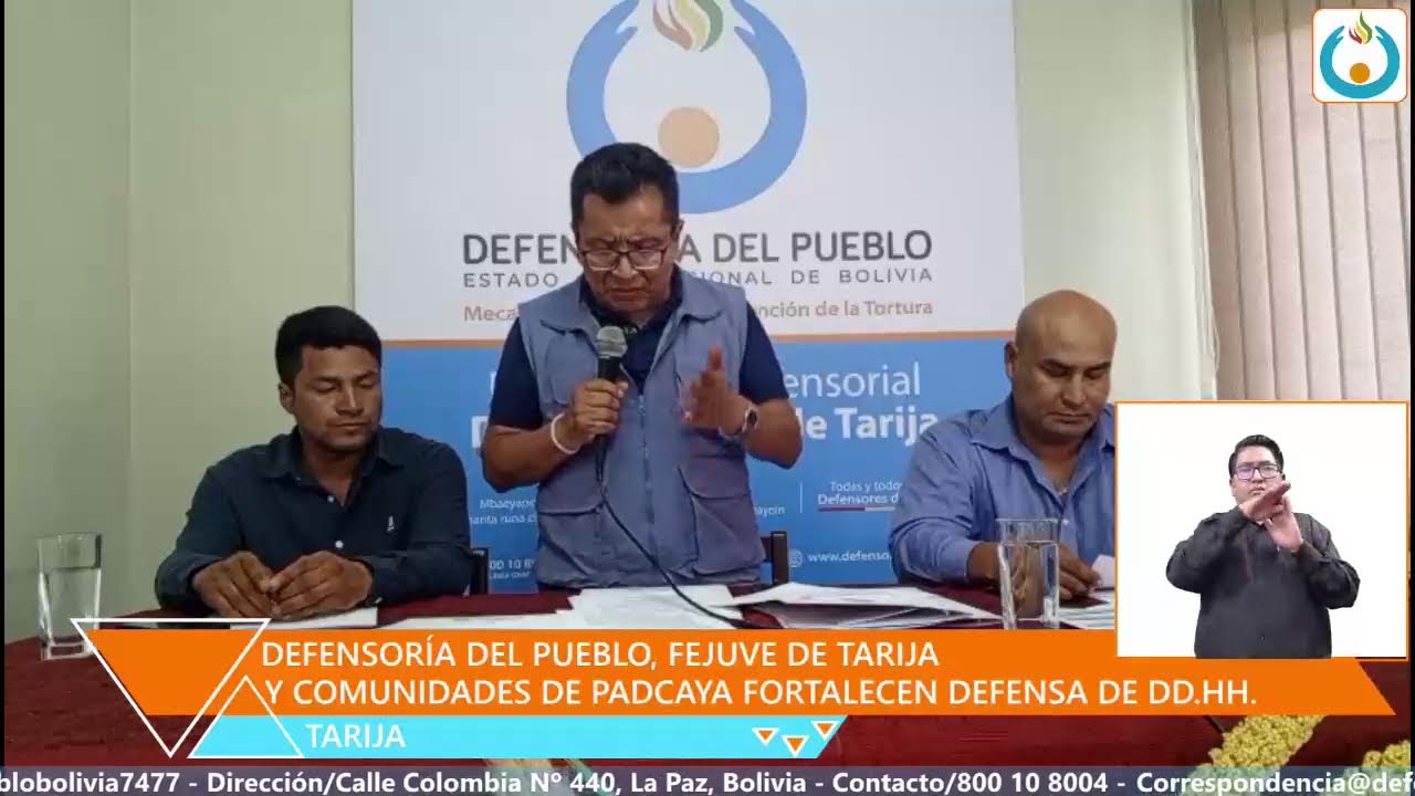 DEFENSORÍA DEL PUEBLO, FEJUVE DE TARIJA Y COMUNIDADES DE PADCAYA FORTALECEN DEFENSA DE DD.HH.
