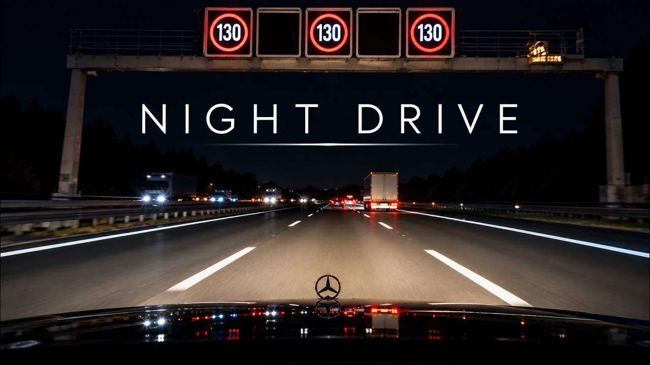 Relaxing Night Drive on German Autobahn | 4K, No Music, Real Driving Sounds