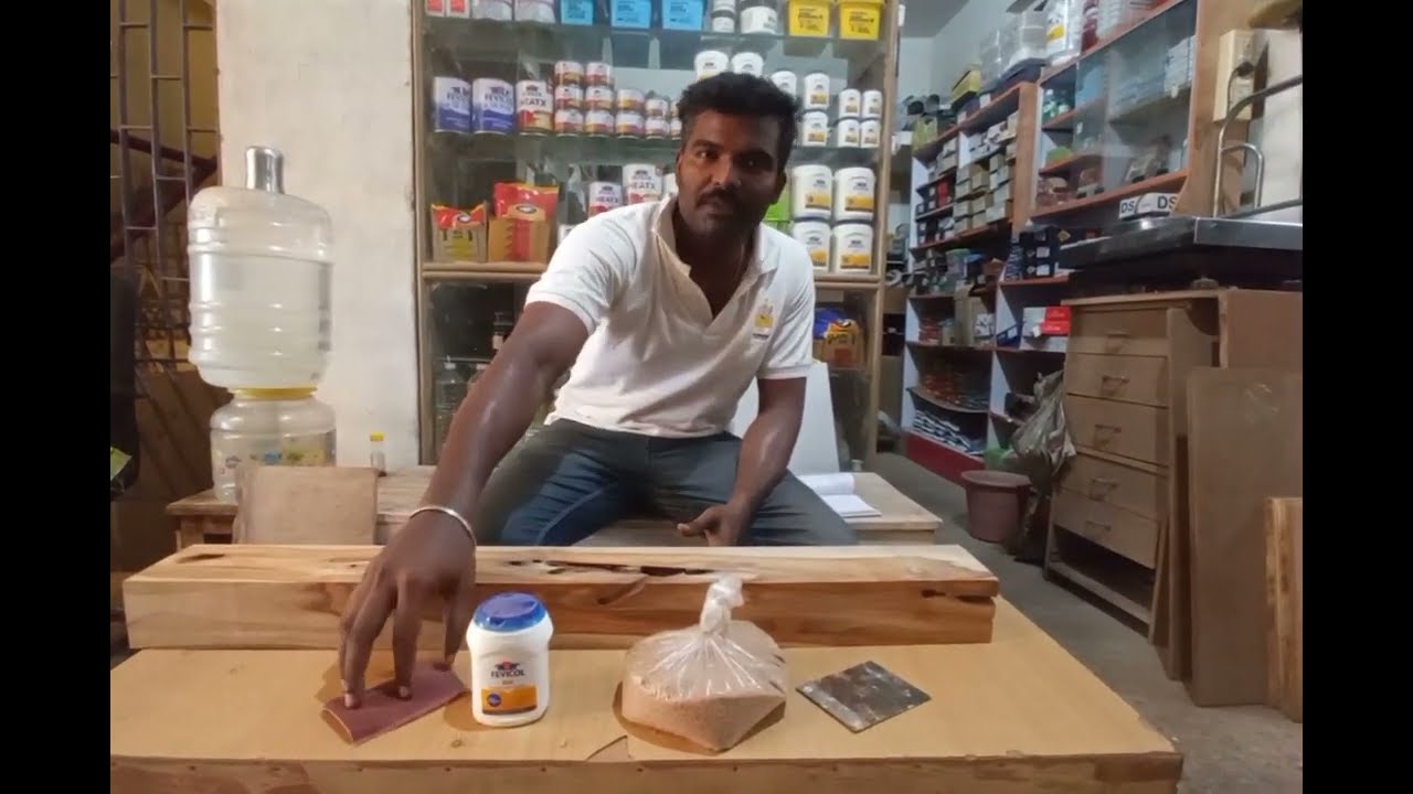 Wood putty with sawdust and adhesive. (SH fevicol)