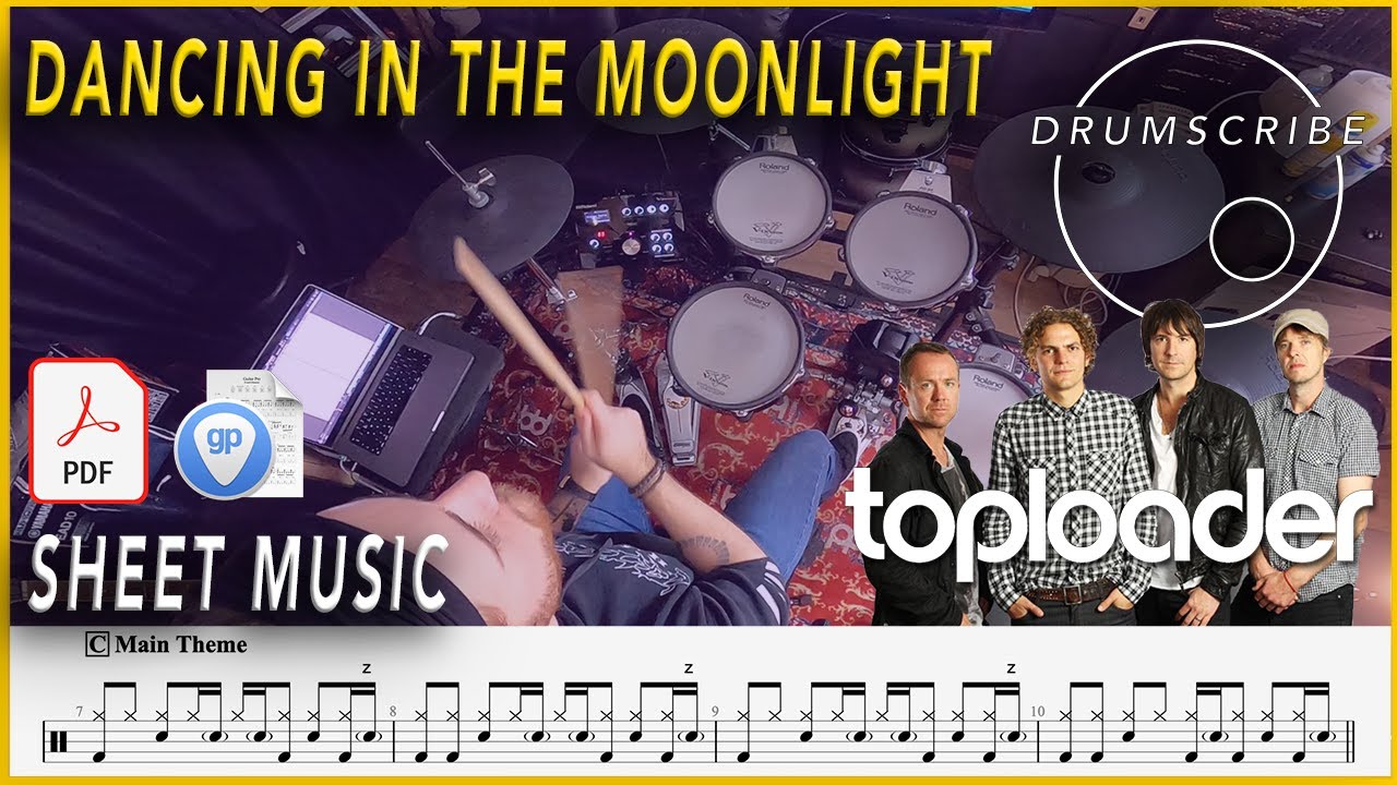 Dancing in the Moonlight - Toploader | DRUM SCORE Sheet Music | #18 DRUMSCRIBE